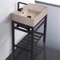 Small Modern Console Sink Vanity, Travertine Style Sink, 24